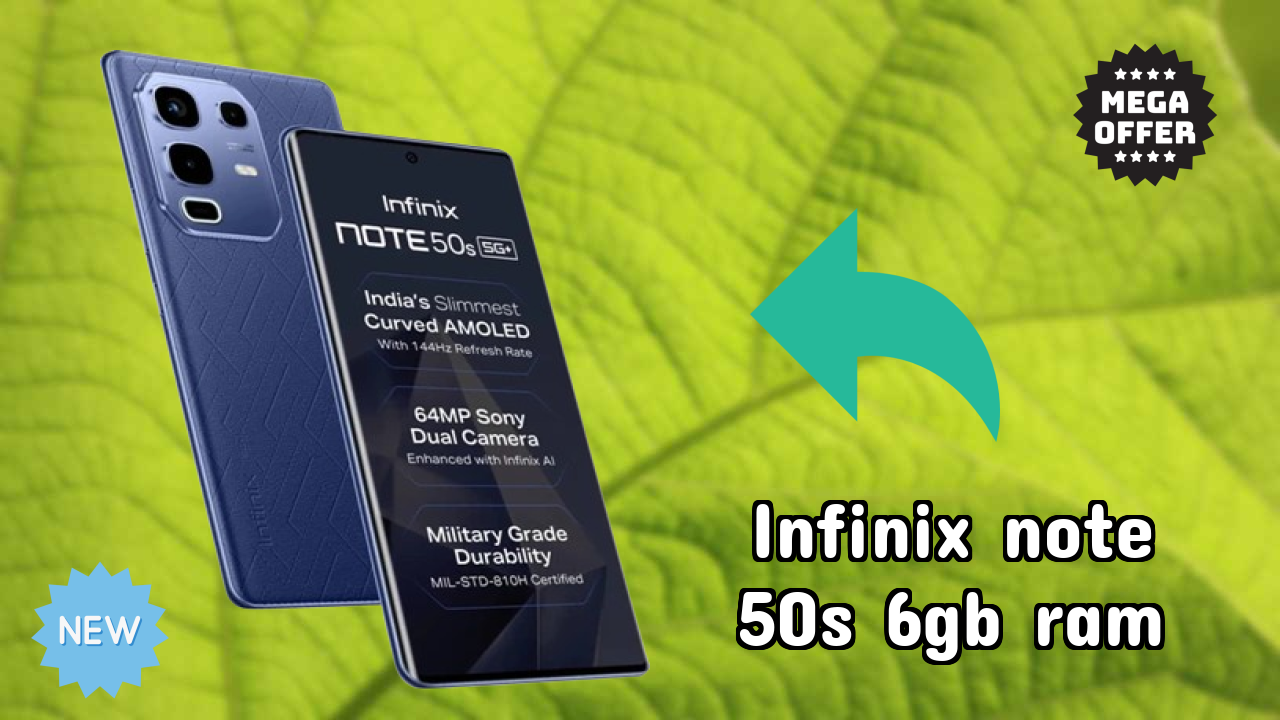 Infinix Note 50s 6GB RAM Display Size: 6.78 Inches (17.22 Cm) Screen Quality